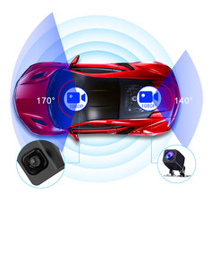 12 inch phía trước phía sau ống kính kép màn hình cảm ứng gương chiếu hậu Xe DVR 2K Dash Cam với GPS tầm nhìn ban đêm ngược Dash máy ảnh - Product Image 2