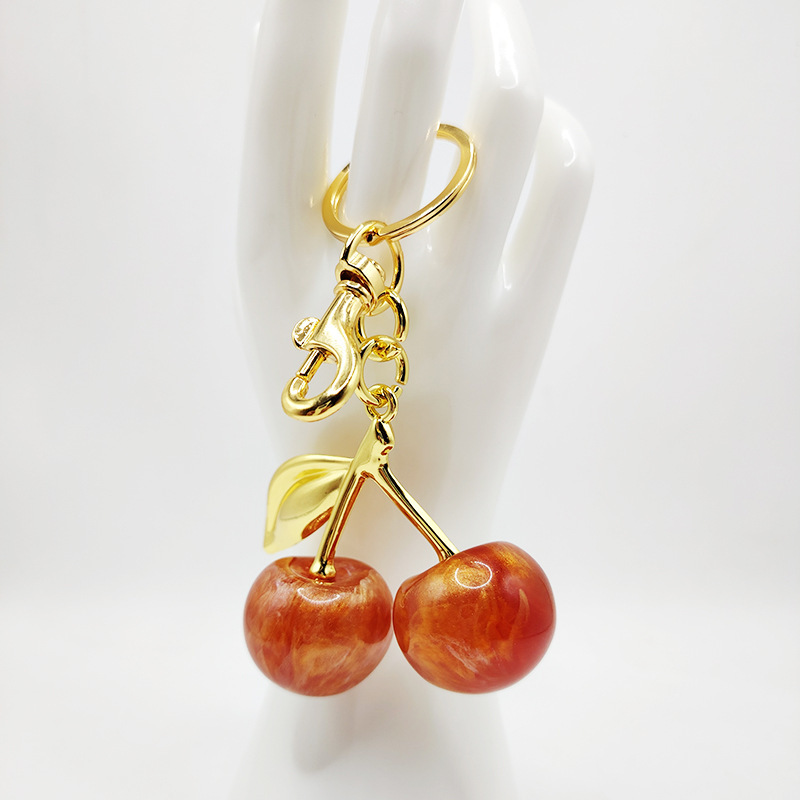 K gold (3.2cm cherry) pearlescent orange