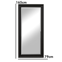 Cadre de miroir pleine longueur miroir de sol miroir de chambre à coucher miroir complet en bois noir