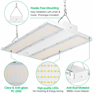 ETL DLC được liệt kê thương mại công nghiệp Highbay đèn 150W 240W 300W LED tuyến tính ánh sáng bay cao cho cửa hàng làm việc - Product Image 5