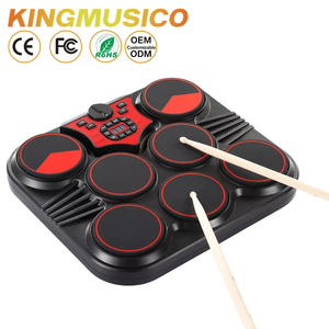 Batterie électronique de bureau portable à double déclencheur avec prise casque, pad de percussion d'entraînement pour enfants et adultes, OEM/ODM en gros - Product Image 1
