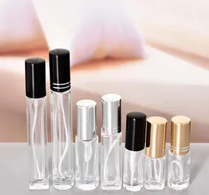 Botol Rol Attar Kaca Bentuk Tabung Rol Halus Bola Rol Minyak Botol untuk Perawatan Kulit Serum Esensi Mata Paket Parfum