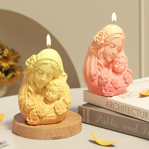 Molde de Silicone para Vela Aromática de Dia das Mães, DIY, Ornamento 3D Mãe e Filho, Ferramenta Segura e Não Tóxica para Bolos - Product Image 3