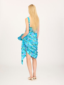 Polyester Poplin Chest Wrapped Empire Waist <b>Spaghetti</b> <b>Strap</b> Casual Summer Maxi Dress Washable Digital Printing - Product Image 3