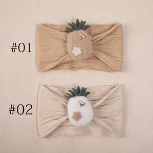 Linda piña muñeca flor sombreros recién nacido bebé niña nailon banda para el cabello halógeno puerta sombrero accesorios elegante diadema para bebés - Product Image 6