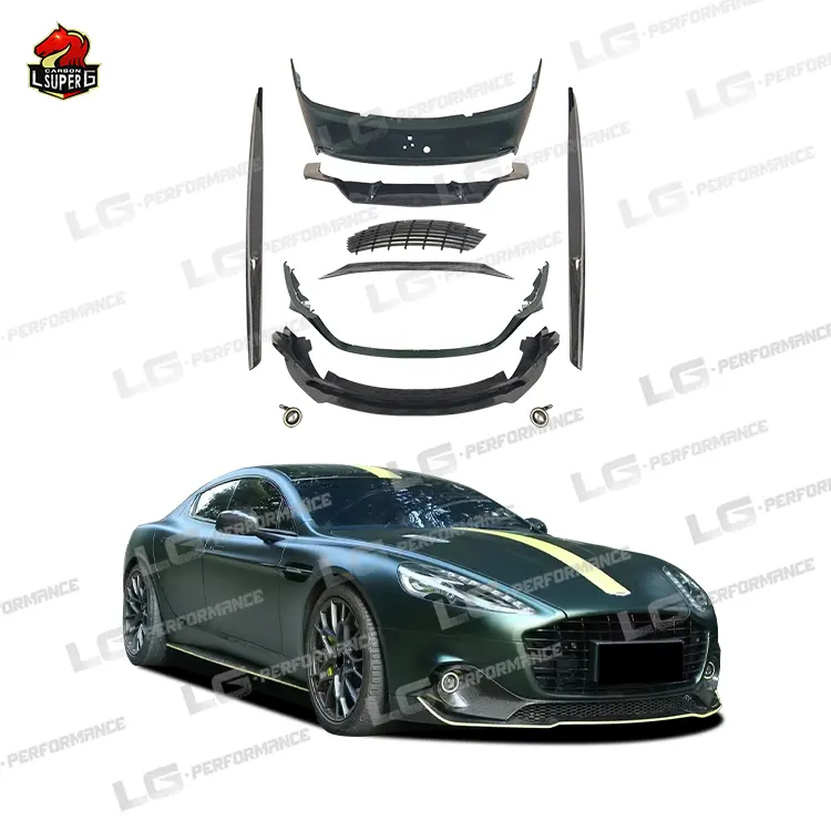 Perlengkapan bodi otomatis untuk gaya Aston Martin Rapide S facelift AMR termasuk bibir depan belakang Bumper Spoiler rok samping