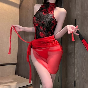 Lencería Sexy de Anime para Mujer, Estilo Babydoll, Estampada, Transparente, con Decoración de Encaje, Camisón - Product Image 1
