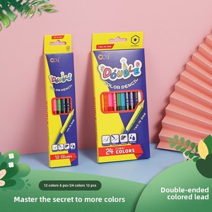 Crayons de couleur 24 couleurs à double extrémité Stock Crayons de coloriage pour enfants Art Drawing Studio Wholesale in English Version - Product Image 1