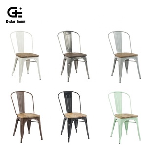 Apilable para ahorrar espacio contemporáneo fritz metal bistro Silla de comedor - Product Image 1