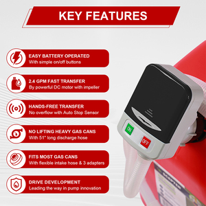 <span class=keywords><strong>Pompe</strong></span> de transfert de carburant auto-amorçante avec capteur d'arrêt automatique, tuyau de 51 pouces, alimentée par batterie 3V DC, adaptateur <span class=keywords><strong>pour</strong></span> 3 réservoirs, <span class=keywords><strong>pompe</strong></span> à liquide portable en plastique <span class=keywords><strong>pour</strong></span> huile - Product Image 3