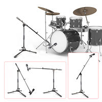 Support de microphone télescopique réglable Yinyu MS001T, perche télescopique 48-87 cm, base en métal pour studio et scène