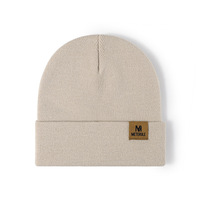 Gorro de Punto Personalizado con Puño Negro, Gorro de Invierno Cálido con Logotipo Bordado, Venta al Por Mayor para Hombres y Mujeres