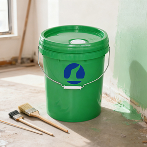 Nhà máy cung cấp xô nhựa 5 gallon trong suốt, cấp thực phẩm, có tay cầm và nắp, in logo màu sắc tùy chỉnh - Product Image 1