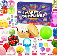 Calendrier de l'Avent de Noël : Pack de jouets anti-stress souples et amusants en forme de dumpling (TPE/Silicone) – Unisexe