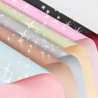 Vente directe fabricant – Papier d'emballage pour fleurs fraîches, style coréen, enduit Ouya, recyclable, imperméable, bicolore, avec feuille d'argent pour bouquets
