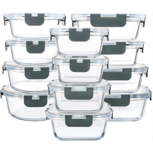 <b>Kitchen</b>&Housewares Customized High Borosilicate Mini Glass Box Lunch Food Container Locking Lid Airtight <b>Label</b> Baby Crisper - Product Image 1