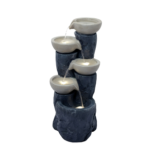 <span class=keywords><strong>Fontaine</strong></span> d'eau LED élégante à cinq niveaux <span class=keywords><strong>en</strong></span> forme de bol de <span class=keywords><strong>pierre</strong></span>, cascade <span class=keywords><strong>pour</strong></span> intérieur, extérieur, <span class=keywords><strong>bassin</strong></span>, jardin, patio, décoration de la maison - Product Image 2