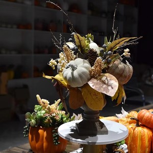 Ramo de Ramas de Arce y Calabaza de Seda, Diseño Floral Artificial de Frutas y Vegetales, Decoración para el Hogar, Otoño, San Valentín - Product Image 2