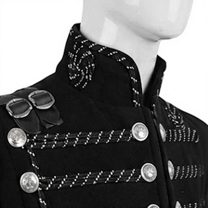<b>Men</b> Black Style <b>Jacket</b> Stage Performance <b>Festival</b> Costume Outdoor Reproduction Uniform <b>Jacket</b> - Product Image 6
