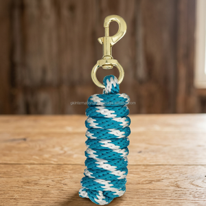 Cuerda de plomo de caballo de material de algodón con abrazadera de latón resistente y broche de aleación grande - Product Image 1