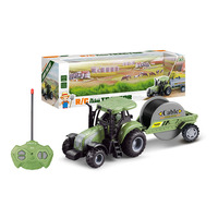 Camión Agrícola para Niños, Tractor de Granja a Control Remoto 2.4G con 7 Remolques Multifuncionales Intercambiables