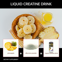 Solution liquide de créatine monohydrate personnalisable pour adultes, pré-entraînement et récupération musculaire, avec collagène