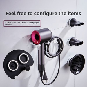 Hair Dryer Holder Bathroom Wall-Mounted No-Drill Multifunctional Space Aluminum Alloy Oxidized Finish Magnetic <strong>Suction</strong> 20kg - Product Image 4