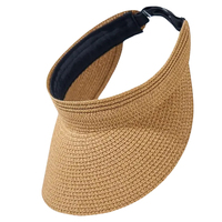 Sombrero con visera de paja personalizada, visera de playa elástica ajustable para protección solar para viajes al aire libre