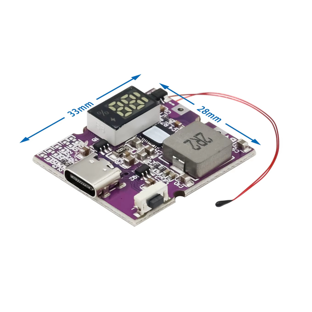 22.5W Power Bank Bidirectional Fast Charging Mobile Power Module Circuit Board Digital/Light Type-C USB Support PD/QC3.0 2.0