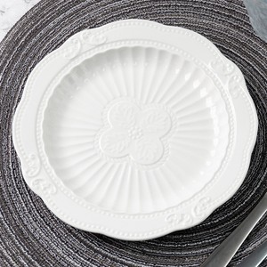 Assiettes creuses en céramique blanche gaufrée style <span class=keywords><strong>baroque</strong></span>, <span class=keywords><strong>vaisselle</strong></span> vintage pour mariage, fête, restaurant, dîner, dessert - Product Image 2