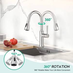 Touch Sensor Infrared 304 Stainless Steel Pull Down Smart Kitchen Faucet - Product Image 3