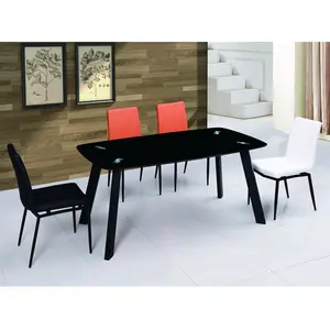 Stainless Steel Legs and Glass Top Dining Table Home Furniture Chinese Manufacturer