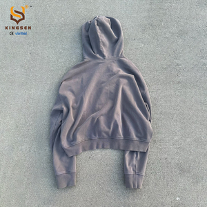 เสื้อฮู้ดดี้พิมพ์ลาย DTG แบบฟอกสี ทรงหลวม ไม่มีเชือกผูก  รับทำโลโก้ตามสั่งจากผู้ผลิต - Product Image 3