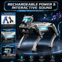 Chien robot intelligent électrique contrôlé par application avec pulvérisation de brume à distance, utilisation intérieure-extérieure, argent/noir, cadeau pour enfants