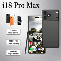 Smartphone I18 Pro Max 5G LTE avec lecteur d'empreintes digitales sur écran, appareil photo 108MP, caméra frontale >48MP, Snapdragon 8Gen4, 16Go+1To, 8000mAh, version anglaise