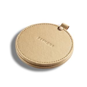 Round Shaped <b>Compact</b> <b>Mirror</b> Bling Glitter PU Leather Sleeve Pocket Cosmetic <b>Mirror</b> - Product Image 2