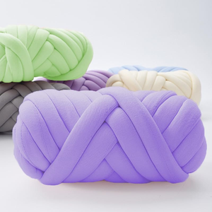 Hilo de poliéster de 3 cm para tejer a mano, trenzado, relleno, vegano, súper grueso, tipo tubo de terciopelo, para ganchillo - Product Image 1