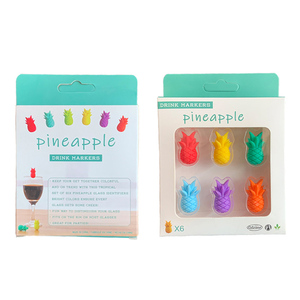 Etiquetas de Identificación para Vasos de Piña, Marcadores de Copas para Fiestas, 6 Piezas, Silicona, Vino Tinto - Product Image 6