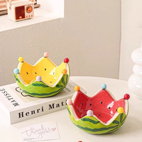 Bol à fruits en céramique en forme de couronne de pastèque, joli bol à fruits décoratif, plat de service pour la maison, la cuisine, la table à manger, décoration, cadeau