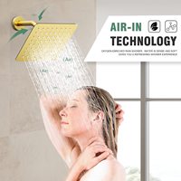 Ensemble de robinetterie de douche avec bec de baignoire, pommeau de douche pluie de 8 pouces et robinet de baignoire, kit de douche et baignoire doré brossé pour salle de bain