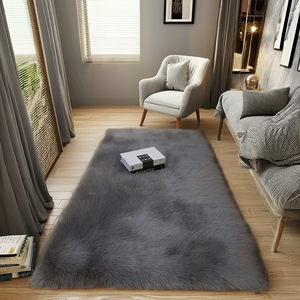 <span class=keywords><strong>Alfombra</strong></span> de piel sintética esponjosa hecha a máquina 2024, <span class=keywords><strong>alfombra</strong></span> <span class=keywords><strong>Rectangular</strong></span> moderna de pelo largo, lavable, gran oferta, puerta, oración, piel de oveja, piel falsa - Product Image 4