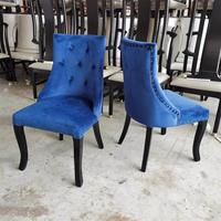 Chaises de salle à manger de luxe modernes, nouveau design, tissu en velours bleu, chaise de banquet pour la maison, le café ou l'usage commercial, pour table à manger