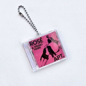 Wholesale Acrylic CD Keychain Mini DVD Holder Key <b>Ring</b> DIY <b>Blank</b> Album with Custom Logo NFC for Idol Music - Product Image 1