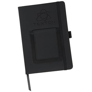Carnet de notes élégant Vienna avec pochette pour <span class=keywords><strong>téléphone</strong></span>, 8,5 x 5,5 pouces, rangement pour smartphone, personnalisable avec logo, pour notes de <span class=keywords><strong>réunion</strong></span> - Product Image 1