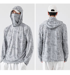 Camisa de pesca de manga larga personalizada de fábrica Upf 50 + ropa de secado rápido con capucha adultos camisas hombre - Product Image 5