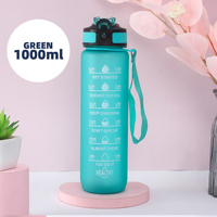 Bouteille d'eau sportive de 1 L (32 oz) sans BPA en Tritan PC avec marqueur de temps et paille intégrée pour la gym et le fitness