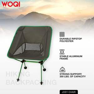 Chaise pliante d'extérieur Woqi 71X53X53cm, structure en aluminium, tissu Oxford, chaise de camping de jardin, vert clair, portable et compacte - Product Image 5