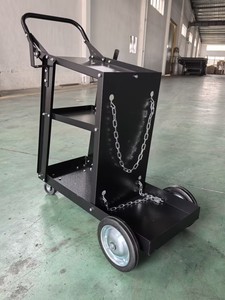 ब्लैक <span class=keywords><strong>3</strong></span>-टियर वेल्डिंग कार्ट 80 किलोग्राम भार क्षमता स्टील धातु 4-पहिया ट्रॉली उपकरण भंडारण के लिए - Product Image 5