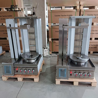 Nouvelle conception de machine à découper la viande verticale automatique pour shawarma, en acier inoxydable, 4 brûleurs au gaz/électrique