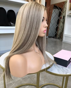 Perruque juive blonde naturelle saine et succulente Perruque frontale en dentelle de couleur blonde Remy de qualité supérieure pour <span class=keywords><strong>femmes</strong></span> blanches - Product Image 2
